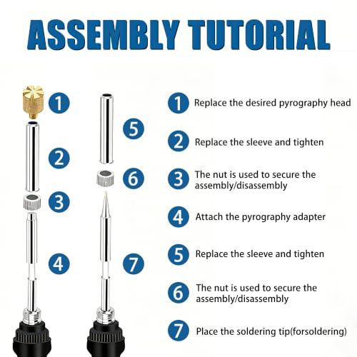 Wood Burning Kit, 30Pcs Wood Burning Tool Adjustable Temperature 200~450 ℃ (392-842℉) Wood Burning Pen Kit for Adults Beginners by TAVWILLANG - Used condition - Image 6