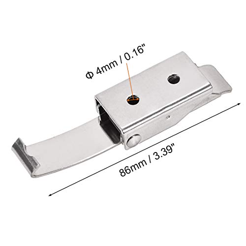 Image of uxcell 3.39-inch SUS304 Stainless Steel Draw Toggle Latch with Spring-Steel Hook