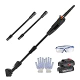 Sierra de poste de 6 pulgadas, inalámbrica, alcance máximo de 13 pies, sierra de poste eléctrica de 21 V para podar árboles, motosierra de poste multiángulo con batería de 3.0 Ah, velocidad de 35 pies