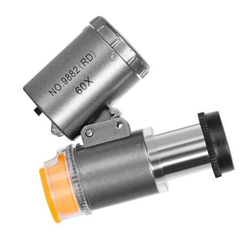 Lente dingrandimento con Luce per la Lettura Portatile 60x con 3 Luci LED Fredde e Calde per Anziani