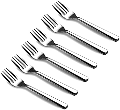 CAMRI Cake Forks - Mini Fork for Dessert , Pastry , Fruit & Salad , Stainless Steel Small Forks Pack of 6 , 5.3 Inch, Cutlery Starter Forks for Home Kitchen & Restaurant ( C37  Set of 6 )