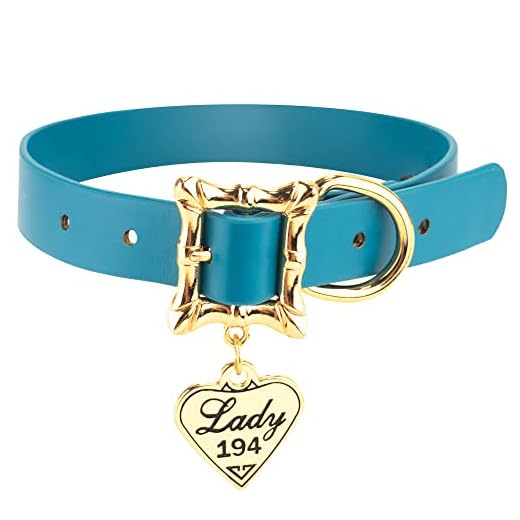 Buckle-Down Dog Collar, Disney Lady and The Tramp, Movie Replica with Heart Charm, Medium 11 to 15 Inch Length 0.75 Inches Wide