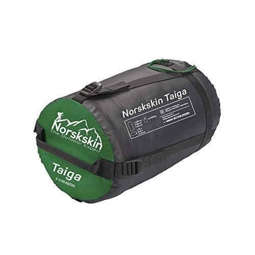 Norskskin Taiga Sleeping Bag 230 x 82 cm Mummy Sleeping Bag -23 °C Outdoor Camping Hood Hiking Compression Pack Sack - Image 4