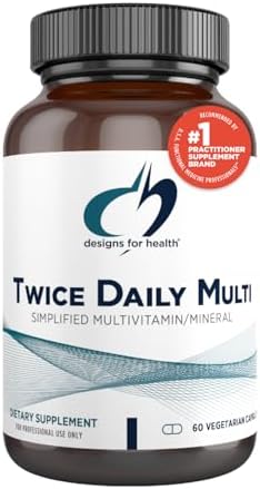Designs for Health Methylated Multivitamin for Women & Men – Twice Daily Multimineral Supplement & Multivitamin Without Iron + Methylated B12 and Folate, Vitamin C, K, D, E + More (60 Capsules)