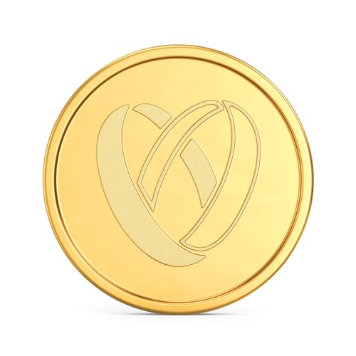 Image of Joyalukkas 22K (916) Purity Gold Coin | Yellow Color | Round Shape | Flower Design.