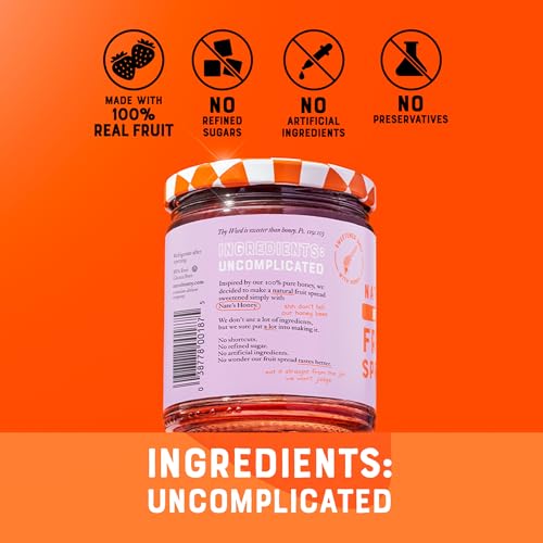 Image of Nate's Honey Fruit Spread, Berry - 10 oz Jar | All-Natural - Made with Real Fruit & No Refined Sugar - Sweetened with 100% Pure Honey - Easy-to-Spread - Gluten-Free