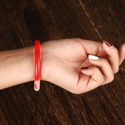 Bracelet en jade pour femme - Bijou bonne chance rond rouge Feng Shui