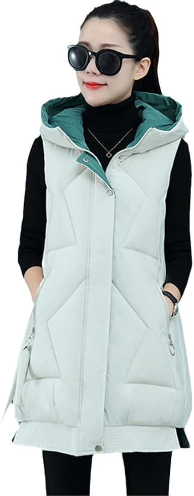 Amazon.com: Chaleco largo de invierno con capucha y bolsillos para mujer, talla  grande : Ropa, Zapatos y Joyería