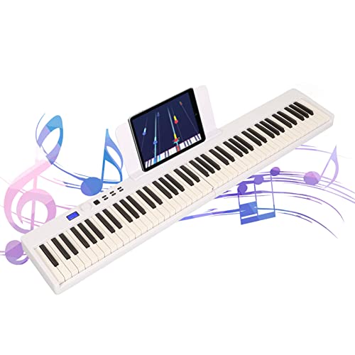 Clavier de Piano Pliant, Blanc Plug and Play 88 Touches 100‑240V Interface Multifonctionnelle Portable Piano Numérique pour Extérieur pour Interaction Familiale(#1) - Les Beatles, Paul McCartney, John Lennon, RIngo Starr, George Harrison Clavier de Piano Pliant, Blanc Plug and Play 88 Touches 100‑240V Interface Multifonctionnelle Portable Piano Numérique pour Extérieur pour Interaction Familiale(#1) – Image 5