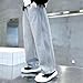 Girls Boys Fashion Y2k Sweatpants Streetwear Cotton Kids Youth Elastic Waist Wide Leg Track Pants Comfy Soft Clothes Gray