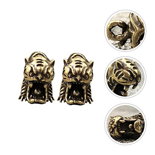 FAVOMOTO 2Pcs Figurinhas Estátua de Bronze Chinês Feng Shui Bronze Mini Tigre Tigre Sorte Estátuas R