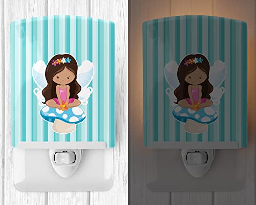 Lámpara de noche cerámica con diseño de hada y seta miniatura 2