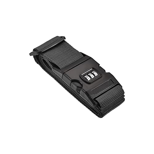 Image of M METERXITY 1 Pack Luggage Strap Suitcase Belt- Travel Combination Lock Adjustable PP Baggage Accessory with Buckle, Apply to Suitcase (79x2 Inch, Black)