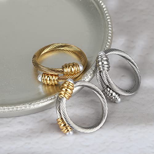 Cable Ring, a Cuff Pearl Ring Designed to Fit Finger Circumference Between 70mm-90mm3