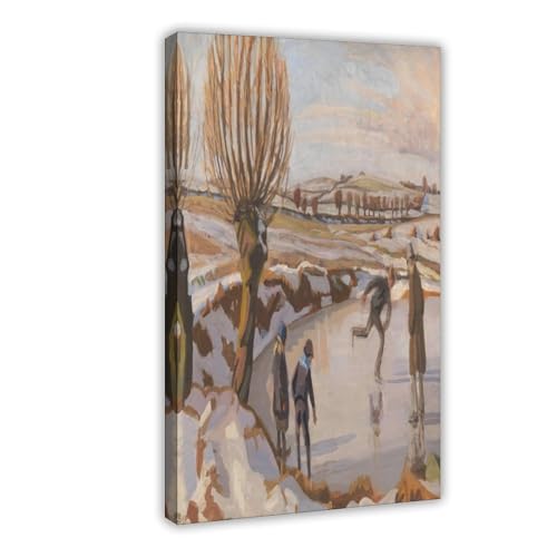 Affiche patinage expressionniste pour créer une ambiance de chalet dans votre chambre