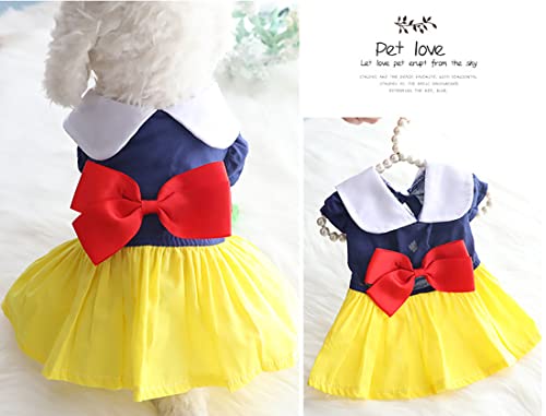 Dog Princess Dress With Big Bowknot Pet Halloween Christmas Party Costume For Small Dogs Girls Female Cute Skirt Dog Shirt Apparel (S(Chest13.7,Back9), Summer Style) #TOP3