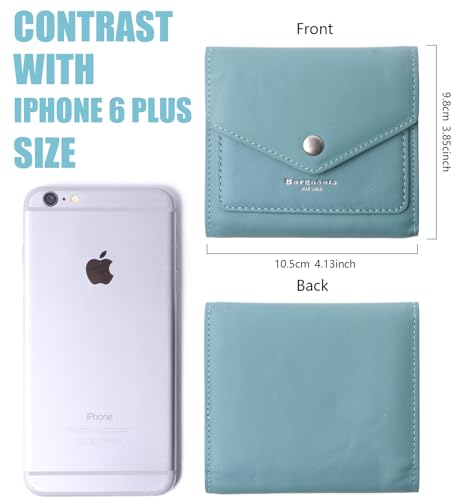Image of Small Wallet for Women Genuine Leather RFID Blocking Card Holder Organizer Pocket Compact Bifold Ladies Mini Purse