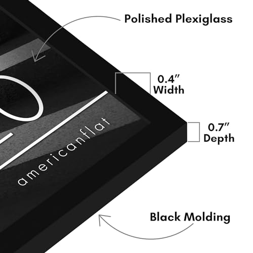 Americanflat 10x20 Picture Frame with Polished Plexiglass - Streamline Collection - Thin Border Picture Frame for Wall Display - Hanging Hardware Included - Black