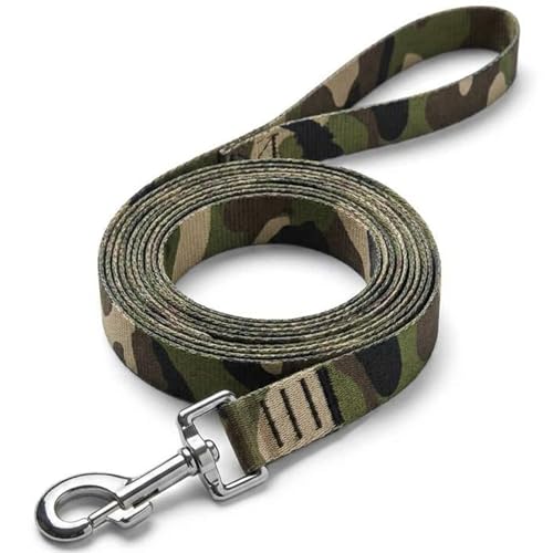 Image of Wooflix Heavy Duty Nylon Dog Leash | Anti Slip Padded Handle Long Dog Leash | Highly Reflective Leash for Dogs | Dog Rope for Medium & Large Dogs | Dog Training Leash | (Army Green, 5 Feet Long)