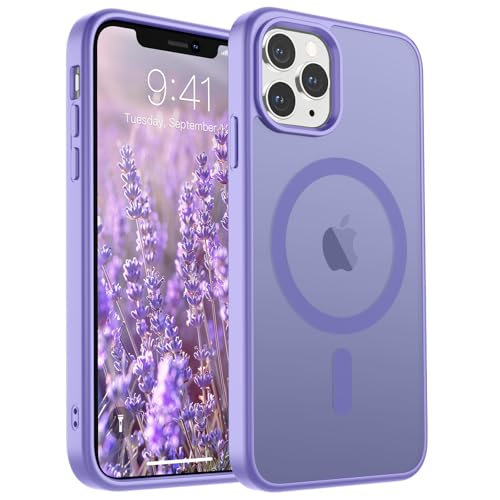 Image of SUPFINE Magnetic for iPhone 11 Pro Max Case Purple | (Compatible with MagSafe)(Military Grade Drop Protection)Shockproof Translucent Matte Phone Cover