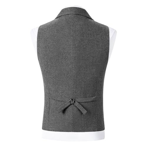 Tweed Suit Vest for Men Vintage Classic Suit Vests Wedding Party V Neck Casual Sleeveless Jacket Waistcoat4