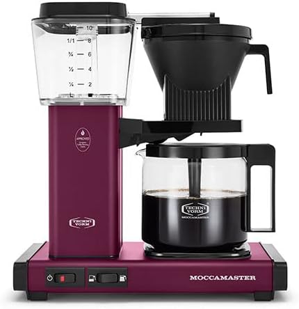 Technivorm Moccamaster 53922 KBGV 10-Cup Coffee Maker Beetroot, 40 oz, 10 Cup, 1.25 L