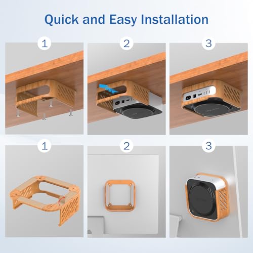 Soporte Mac Mini M4 bajo escritorio para ganar espacio y ventilar 5