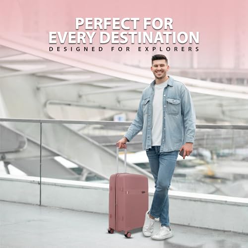 Image of Fly Luggage Trolley bag | Durable Polypropylene Hard Shell | Polypropylene, Lightweight Large Expandable Hardshell, 8 Disc Wheels, TSA Type Lock
