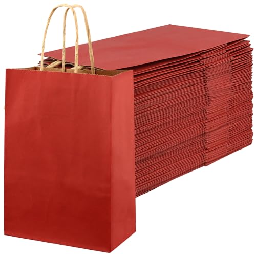 Sacs cadeaux en papier kraft rouge pour anniversaire, mariage et fêtes