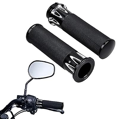 2PCS Motorcycle 1 Handlebar Control Switches with Wiring Harness + 2X Rubber Hand Grips for 1996-2012 Harley Softail Dyna Sportster V-Rod 12V - Black Kit