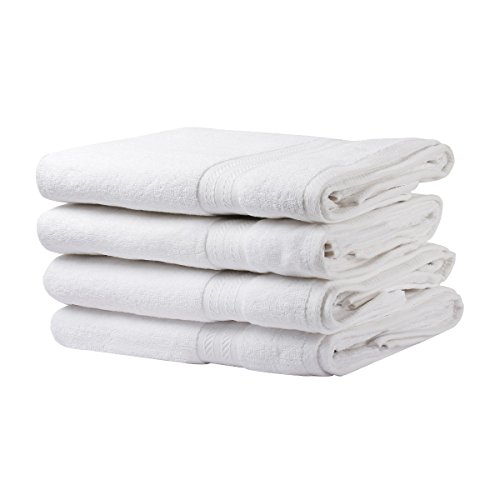 Image of FRESH FROM LOOM 500 GSM Towels Set for Bath for Men & Women | Ultra-Premium 100% Pure Cotton Towels| Soft & Skin Friendly | High Water Absorber | Quick Dry (27 x 54 Inch | White) 4pc