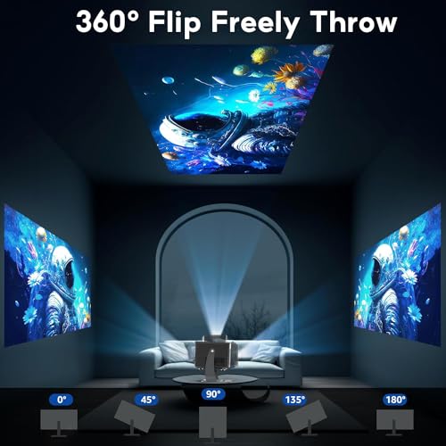 Image of TOPTRO 1St Android 12, 270 Rotatable, Auto Focus & Hdmi Arc Toptro Q9 Max 1080P Native Resolution Projector for Home 4K Support, 11000L Auto Keystone 5G WiFi Bt, YouTube Netflix Prime Hotstar,Grey