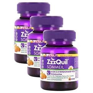 ZzzQuil Sommeil 30 gommes – Arôme MANGUE BANANE Lot de 3 Boites de 30 Gommes (3)