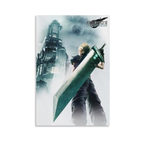 Affiche Final Fantasy 7 sur toile 50x75 cm décoration murale style sans cadre pour chambre