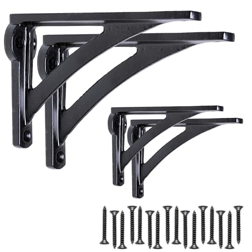 EDUWURXS Ironbridge Black Shelf Brackets 3x4.5in 4 Pack