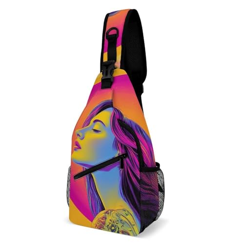 Sac bandoulière art psychédélique contre le vol en voyage
