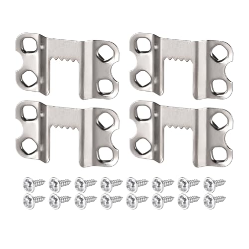 Image of DTGN 36mm Saw Tooth Picture Hangers 4-Hole with Screws - 10 Pcs - Good for Hanging Paintings Picture - Frame Hook Photos