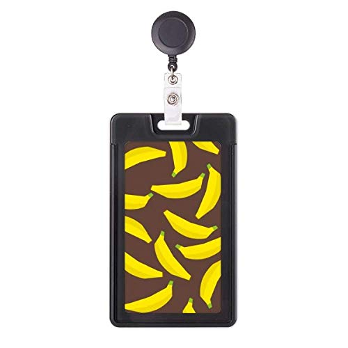Porte-badge banane jaune rétractable anti-perte pour carte d'accès