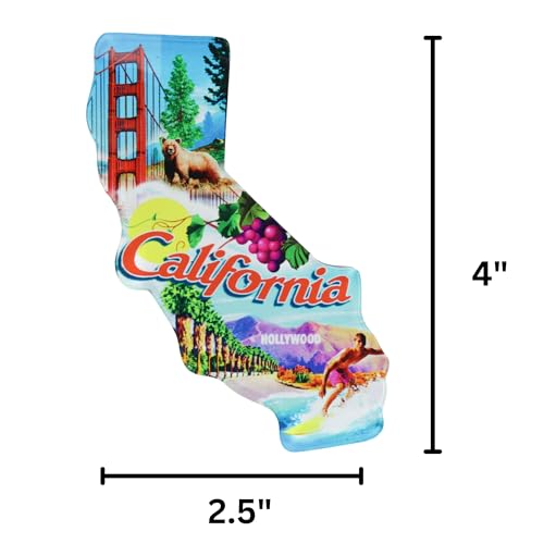 Imán acrílico California souvenir 4x2.75 pulgadas miniatura 6