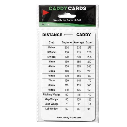 Distance Caddy Golf Club Distance Chart – Beginner Yardage & Swing Reference – Bag Tag Card - Dual Sided