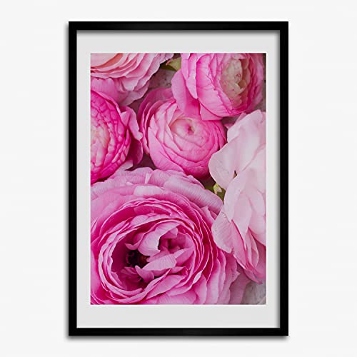Peinture cadre en bois Tulup affiche décorative moderne glaucome rose 50x70