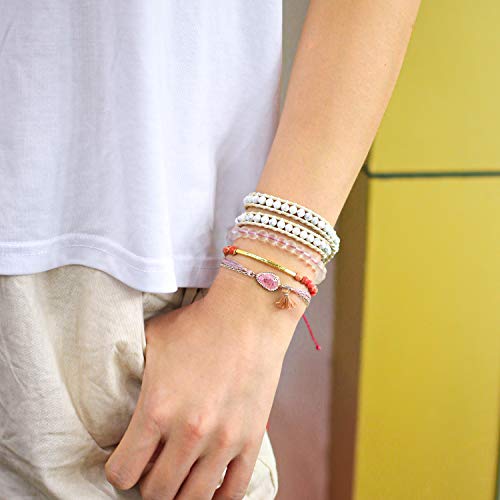Image of KELITCH Double Wrap Bracelet Women Hand-Braided Turquoise Beads Bracelets Boho Leather Bracelets Bangle