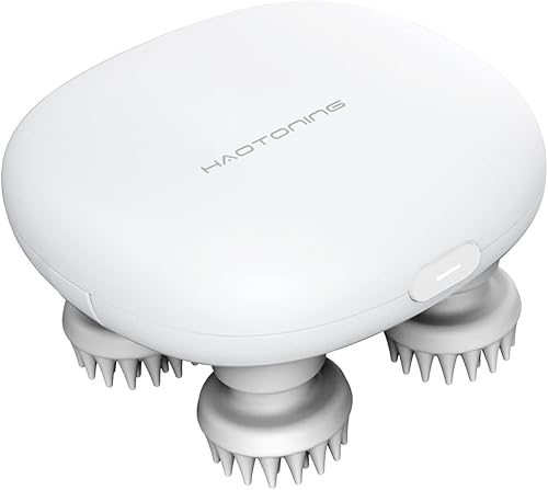 Miniatura 8 de HaoToning Masajeador eléctrico para cuero cabelludo, rascador de cabeza que imita masaje de cuatro dedos, recargable e impermeable, masajeador de