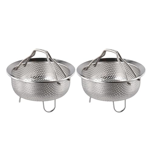 Inserto per cottura a vapore in acciaio inossidabile 304 per pentole a pressione, strumento da cucina perfetto per cuocere a vapore verdure, uova, pesce e scolare (2 pezzi S)