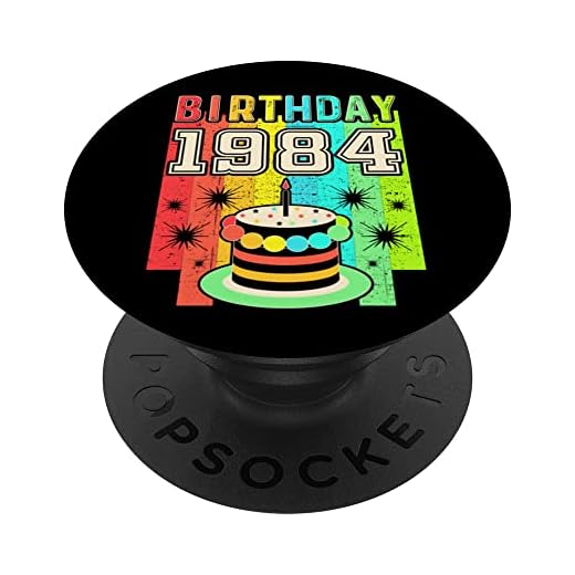 Born In 1984 Pop Socket para teléfono retro, divertido cumpleaños de 1984 PopSockets PopGrip Intercambiable