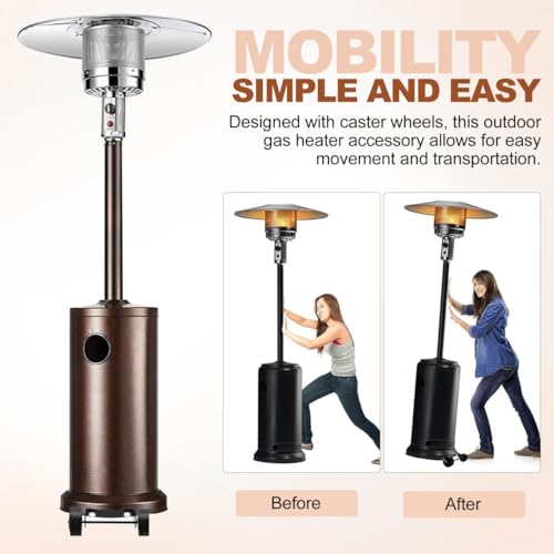 4PCS Universal Patio Heater Wheels - Black Plastic Caster Wheels for Gas Patio Heater Replacement, Easy to Move and Install, Outdoor Propane Accessories for Mobility and Convenience