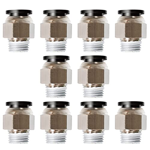 3-Pack 1/4 Inch Push To Connect Fittings - Pneumatic Air Tube 390310
