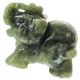 POPETPOP Elefantenfigur aus Natürlichem Kristall 1,5 Zoll Kleine Tischdekoration mit Flacher Unterseite Desktop Skulptur für Wohnzimmer und Büro Geschenkidee für Familie und Freunde