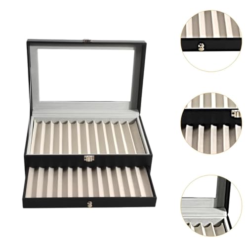 Boîte de rangement pour stylos protégeant de la poussière à 24 grilles - 3