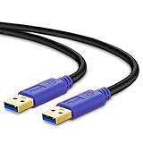 USB to USB Cable 12Ft, USB 3.0 A to A Cable Type A Male to Male Cable Cord for Data Transfer Hard Drive Enclosures, Printers, Modems, Cameras